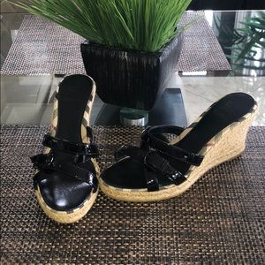 Burberry wedge strapped sandals 38- USA 8